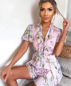 AX Paris Dresses Pink Floral Frill Dress