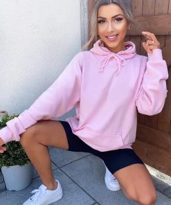 AX Paris Tops Pink Oversized Hoodie