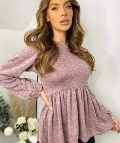 AX Paris Tops Pink Peplum Top