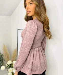 AX Paris Tops Pink Peplum Top