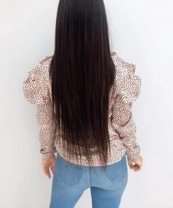 AX Paris Pink Polka Dot Puff Sleeve Top