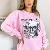AX Paris Tops Pink Skull Print Sweatshirt