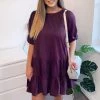 AX Paris Dresses Plum Frill Swing Dress