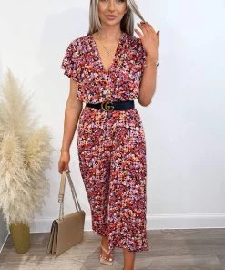 AX Paris Red Abstract Wrap Over Jumpsuit Jumpsuits And Playsuits 11 AX Paris Red Abstract Wrap Over Jumpsuit Jumpsuits And Playsuits