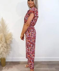 AX Paris Red Abstract Wrap Over Jumpsuit Jumpsuits And Playsuits 13 AX Paris Red Abstract Wrap Over Jumpsuit Jumpsuits And Playsuits