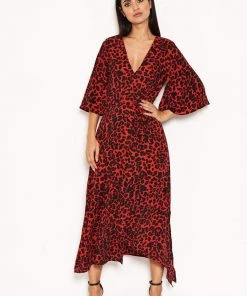 AX Paris Red Leopard Printed Maxi Dress Dresses