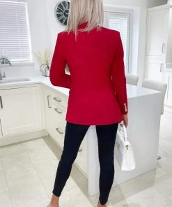 AX Paris Red Military Style Blazer