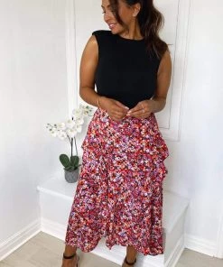 AX Paris Red Printed Skirt 2 In 1 Midi Dress 13 AX Paris Red Printed Skirt 2 In 1 Midi Dress