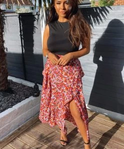 AX Paris Red Printed Skirt 2 In 1 Midi Dress 9 AX Paris Red Printed Skirt 2 In 1 Midi Dress