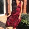 AX Paris Dresses Red V Neck Animal Print Dress