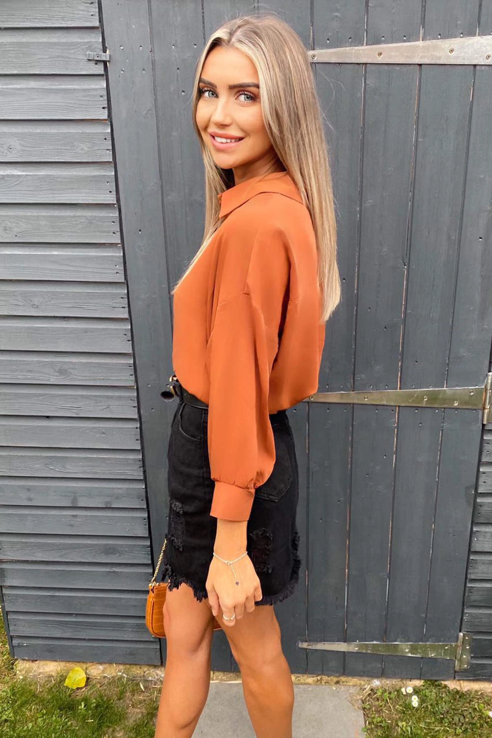 AX Paris Rust Dip Hem Shirt Tops 6 AX Paris Rust Dip Hem Shirt Tops