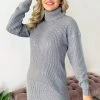 AX Paris Silver Roll Neck Knit Jumper Dress