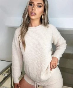 AX Paris Loungewear Stone Basic Knitted Jumper