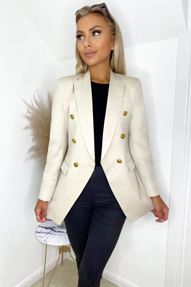 AX Paris Coats & Jackets Stone Military Style Blazer 2 AX Paris Coats & Jackets Stone Military Style Blazer