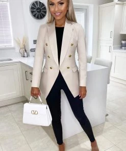 AX Paris Coats & Jackets Stone Military Style Blazer 7 AX Paris Coats & Jackets Stone Military Style Blazer