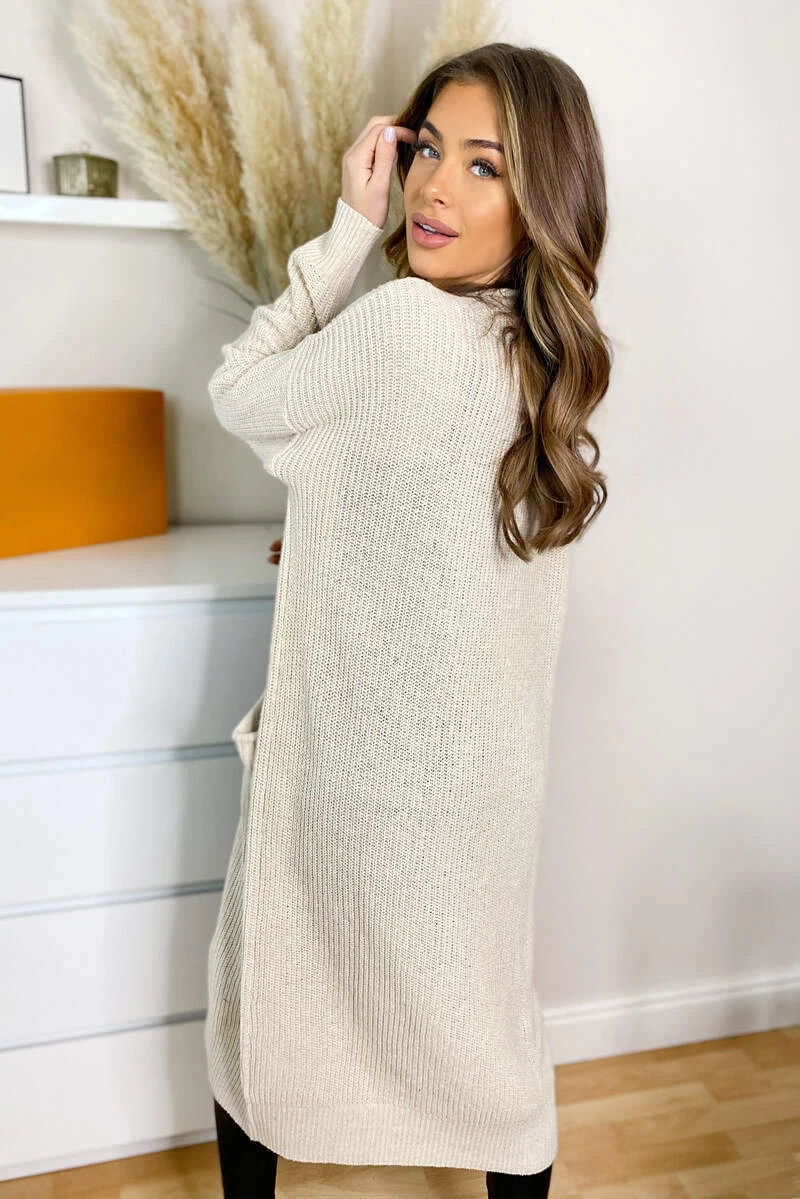 AX Paris Loungewear Stone Oversized Midi Length Cardigan 5 AX Paris Loungewear Stone Oversized Midi Length Cardigan