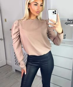 AX Paris Stone Puff Sleeve Blouse Tops