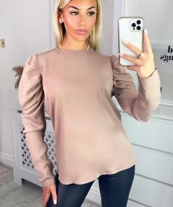 AX Paris Stone Puff Sleeve Blouse Tops