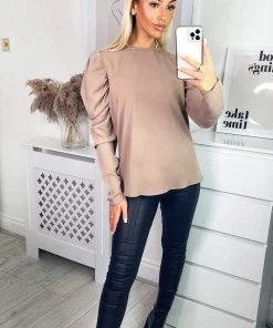 AX Paris Stone Puff Sleeve Blouse Tops