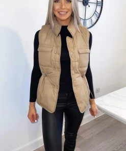 AX Paris Stone Puffer Double Pocket Gilet