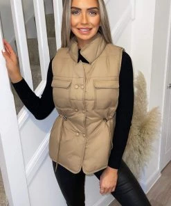 AX Paris Stone Puffer Double Pocket Gilet