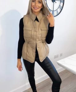 AX Paris Stone Puffer Double Pocket Gilet