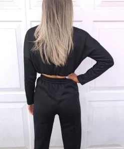 AX Paris Black Soft High Neck Lounge Suit Loungewear