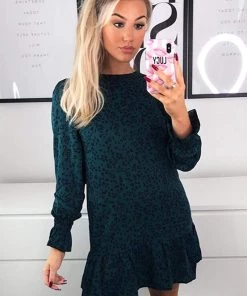 AX Paris Dresses Teal Frill Hem Shift Dress