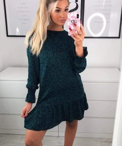 AX Paris Dresses Teal Frill Hem Shift Dress