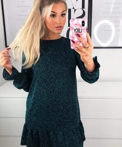 AX Paris Dresses Teal Frill Hem Shift Dress