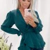 AX Paris Tops Teal Frill Wrap Top