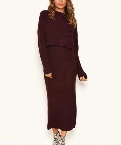 AX Paris Skirts & Shorts Wine Knit Skirt 9 AX Paris Skirts & Shorts Wine Knit Skirt