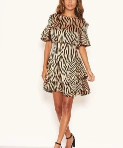 AX Paris Zebra Print Frill Dress