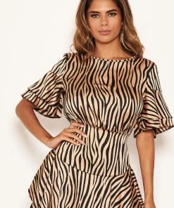 AX Paris Zebra Print Frill Dress