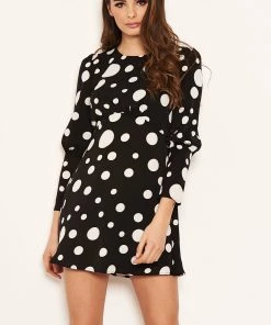 AX Paris Black Polka Dot Long Sleeve Dress