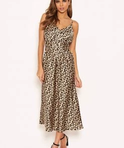 AX Paris Leopard Print Silky Midi Dress 8 AX Paris Leopard Print Silky Midi Dress
