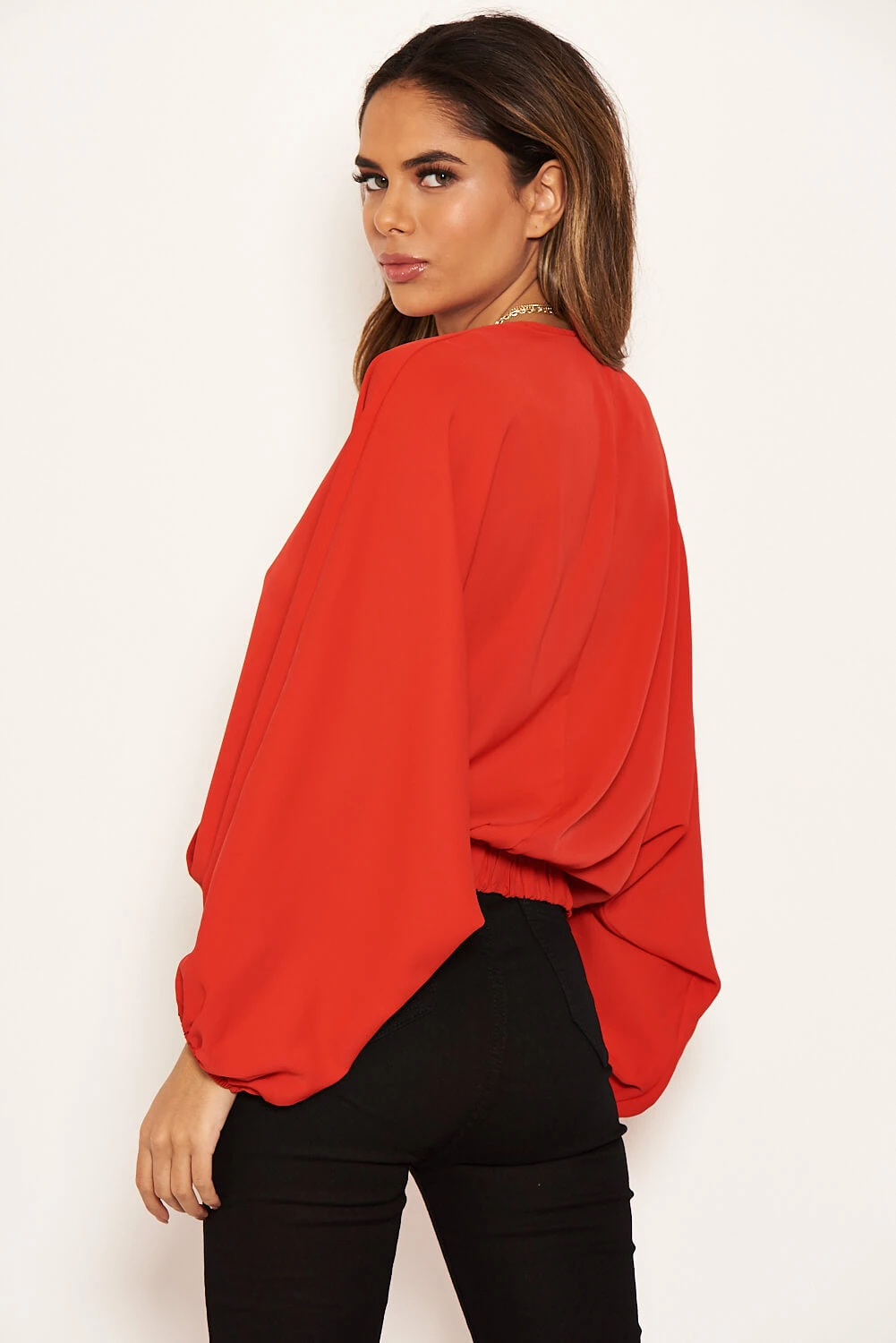 AX Paris Tops Red Wrap Batwing Sleeve Top 5 AX Paris Tops Red Wrap Batwing Sleeve Top