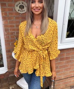 AX Paris Yellow Floral Printed Top