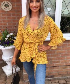 AX Paris Yellow Floral Printed Top